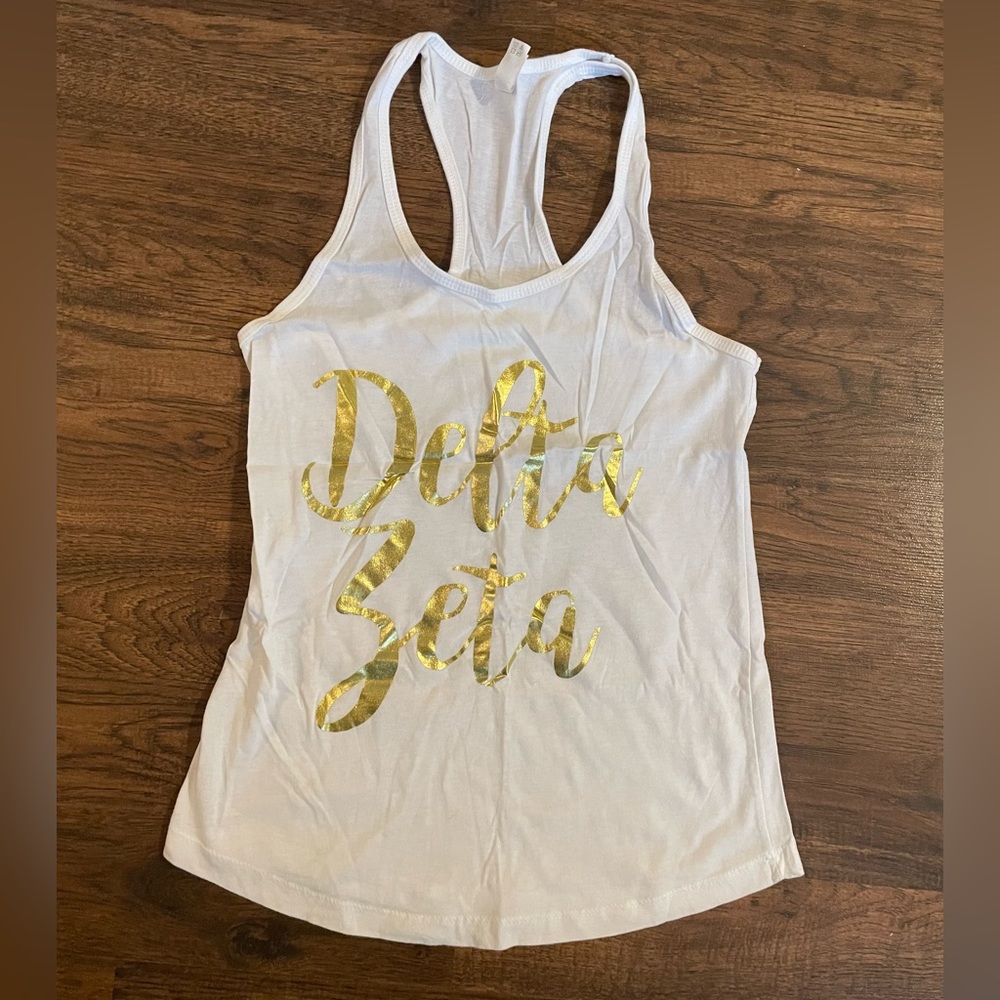 Delta Zeta Gold Foil Tank